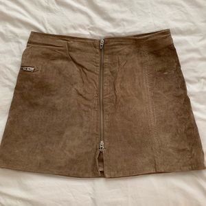 Brown suede skirt